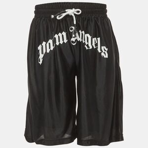 Palm Angels Black Logo Print Jersey Shorts Xl